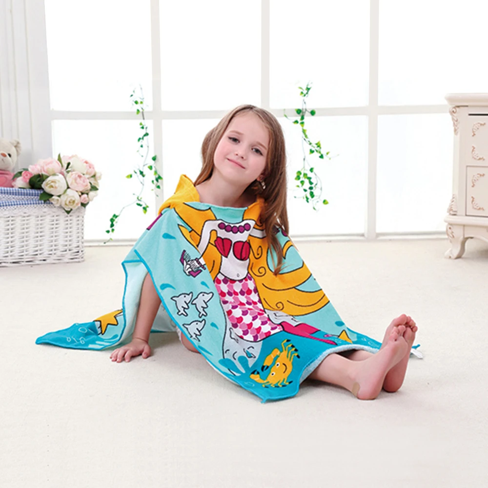 Детское полотенце с капюшоном 1 шт. милый мультяшный плащ пляжное детский халат