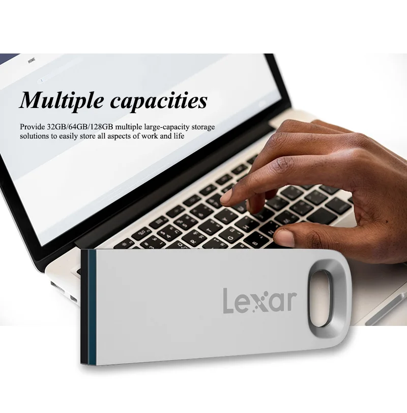 Lexar Cle USB 3,0 128 Гб 64 ГБ 32 ГБ металлический накопитель M45 Jump Drive Plus type C адаптер DJ DIY логотип 256 бит AES U диск дропшиппинг