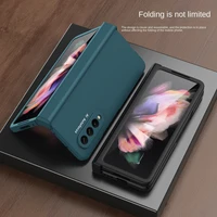 applicable to samsung z fol3 phone case solid color macaron w22 protective case foldable screen drop resistant full cover