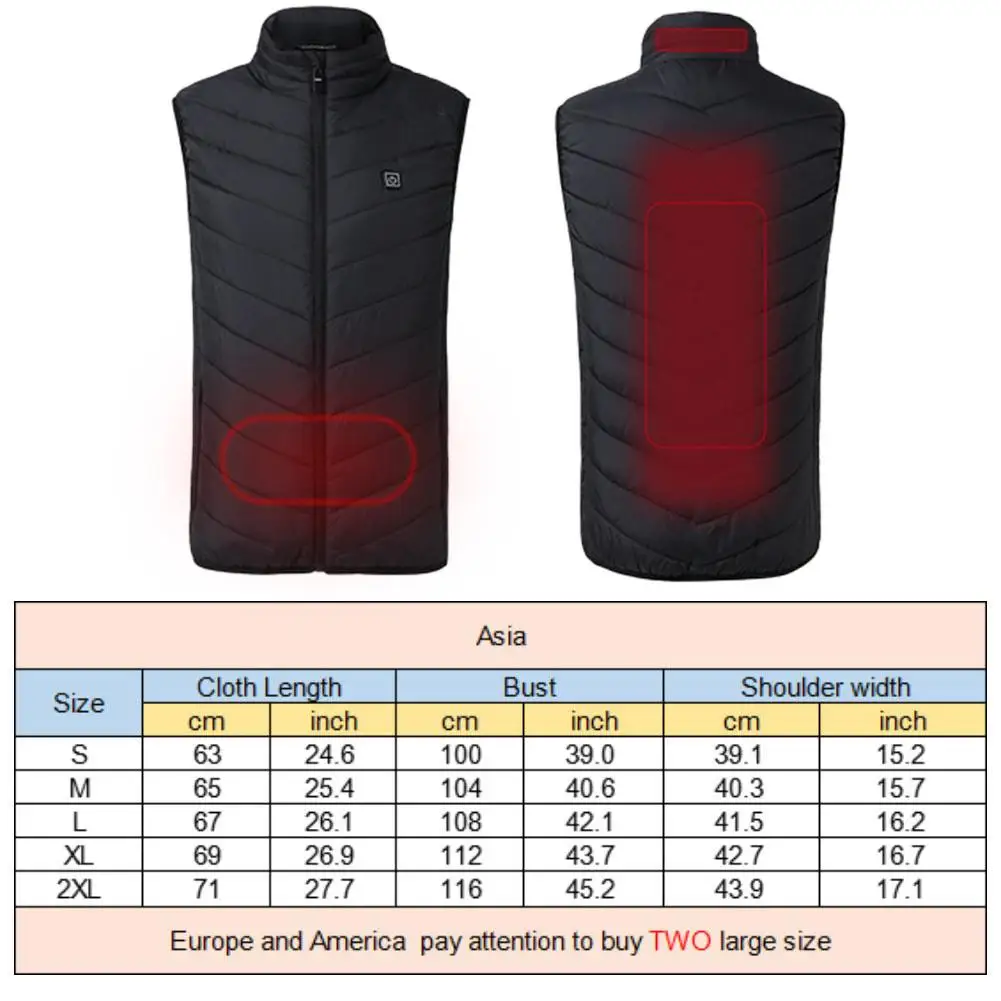 

Motorcycle Bicycles Heating Vest Outdoor Sports Fishing Graphene Electric Heated Vests USB Safety Intelligent Thermostat