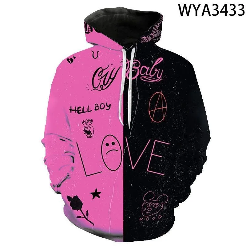 

Толстовка музыкальная певица серии Lil Peep с 3D принтом, Детская Мужская и Женская толстовка, уличная мода в стиле хип-хоп, толстовка большого р...