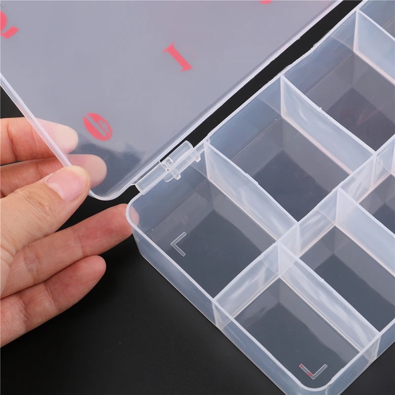 10/11 Acrylic Plastic False Nail Tips Storage Box Natural Cells Fake Manicure Translucent Case Tool | Красота и здоровье