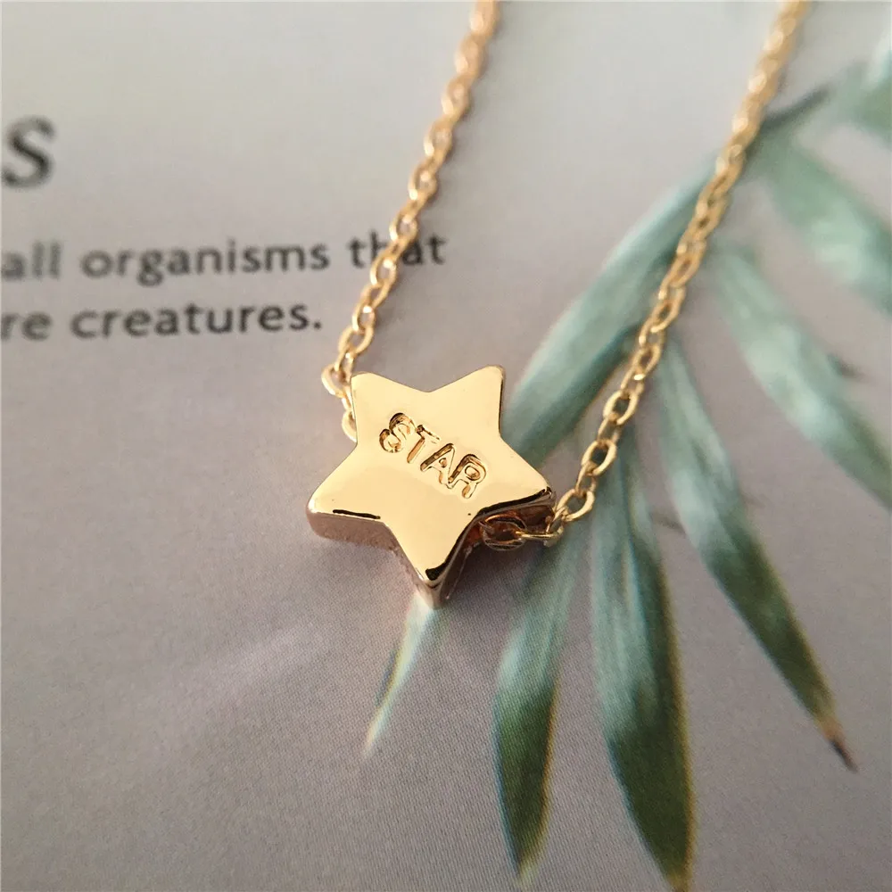 Супер милое женское золотое покрытие с надписями и гравировкой в виде звезды