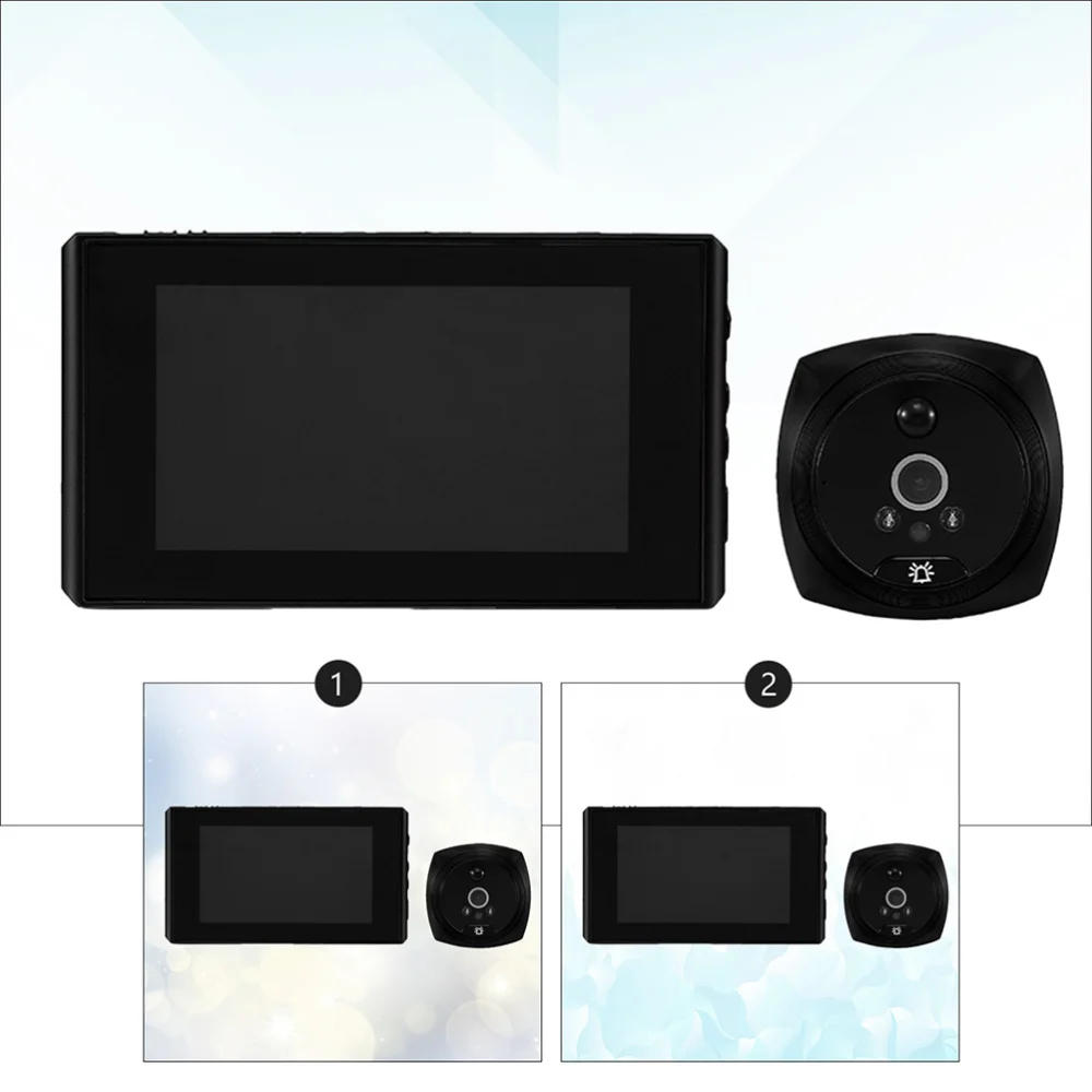 

1 Set of 4.3'' LCD Screen Door Detector Door Monitor Camera (Black)