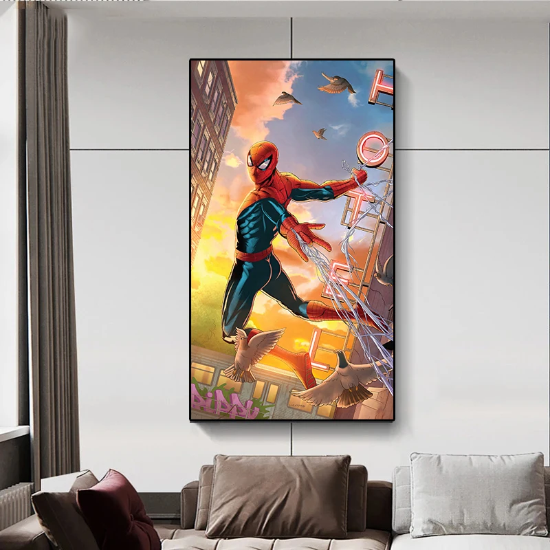 Экшн-фигурки супергероев из аниме-Фильмов Marvel холст живопись Постер и печать