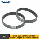 POWGE 130132134136 2GT зубчатый ремень W = 369 мм зубы 65666768 GT2 замкнутому циклу синхронного ремня 134-2GT 136-GT2