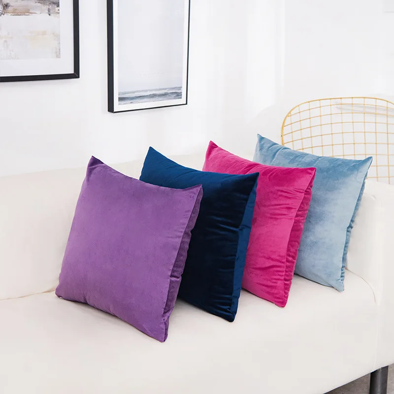 

Solid Color Pillow Cover Velvet Pillow Cushion Cover Home Decorative 60*60cm Pillowcase Luxury Sofa Car Throw Pillows Case Cover