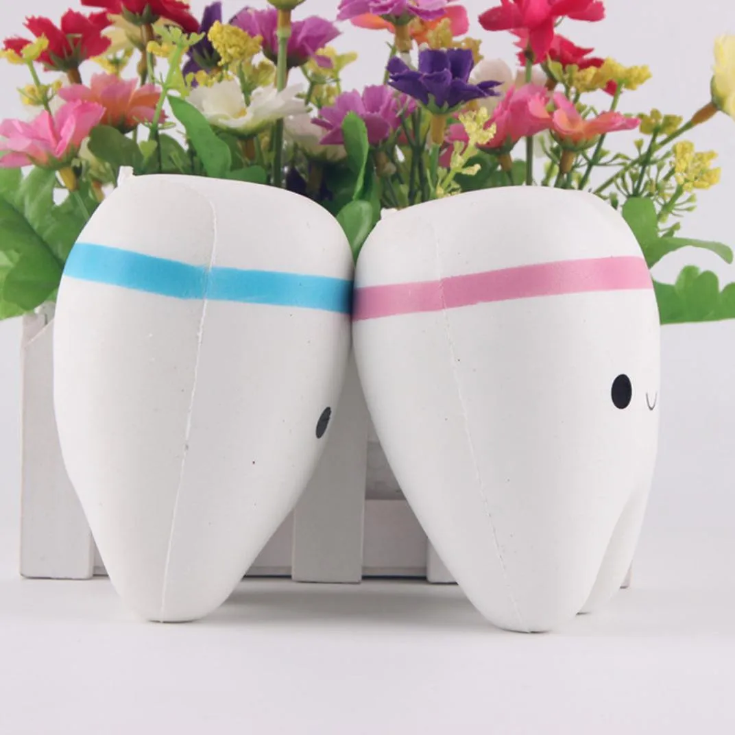 

New Squeeze Lovely Cute Creative Cartoon Simulation Tooth Soft Slow Rising Antistress Fun Novelty Funny Gadgets Anti Stress Toys