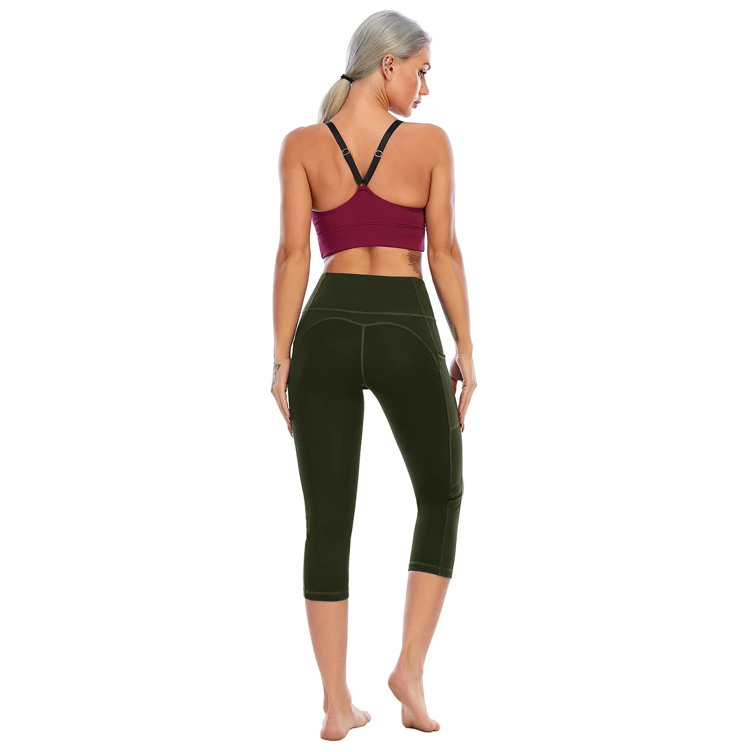 

Yoga pants high waist tight-fitting high stretch mesh hip hip running pants fitness cropped sweatpants
