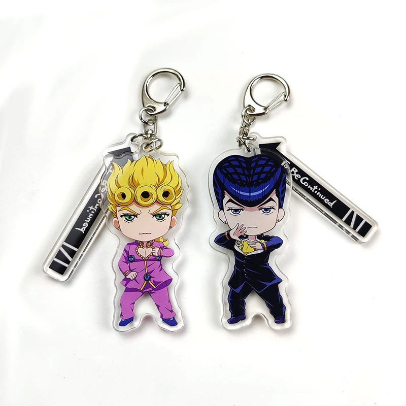 

Anime Acrylic Bags Pendant Keyring HOT Anime JoJo's Bizarre Adventure Giorno Giovanna Higashikata Josuke Keychain Cartoon Gifts