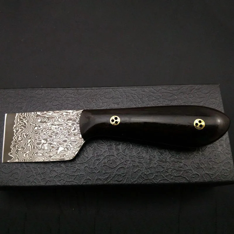 Baver Damascus Blade Cutting Knife Leather Craft Ebony Wooden Handel Skiver Cutter Tools | Дом и сад