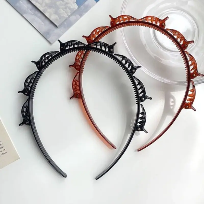 

Double Layer Rhinestone Headband Men Women Sports Plastic Multi-Function Hair Band Hoop Hairpin Hair Accessories