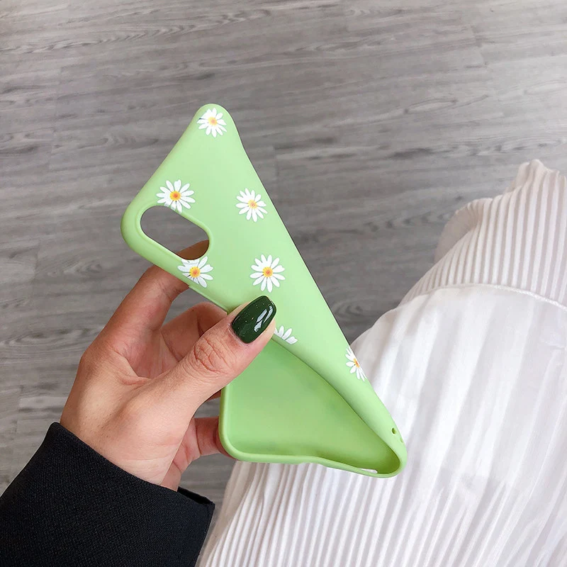 Fashion Floral Phone Case For iPhone 13 12 11 14 Pro Max 12 Mini 7 8 Plus 6 6s XS Max X XR 5 5S SE20 Candy Color Soft TPU Cover