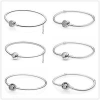 authentic 925 sterling silver bracelet poetic blooms clasp snake chain bangle fit bead charm diy fashion jewelry