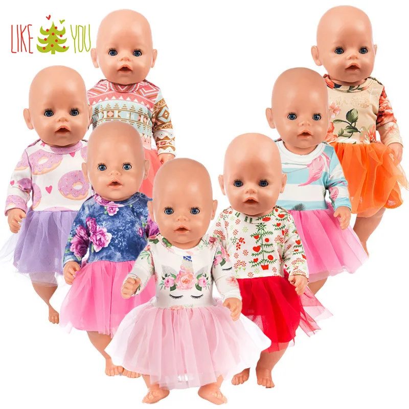 Новое платье для куклы подходит кукол-младенцев 43 см одежда новорожденных и