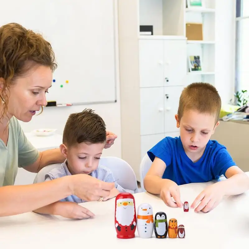 6 шт./компл. новинка деревянная матрешка набор кукол ручная роспись Декор русские