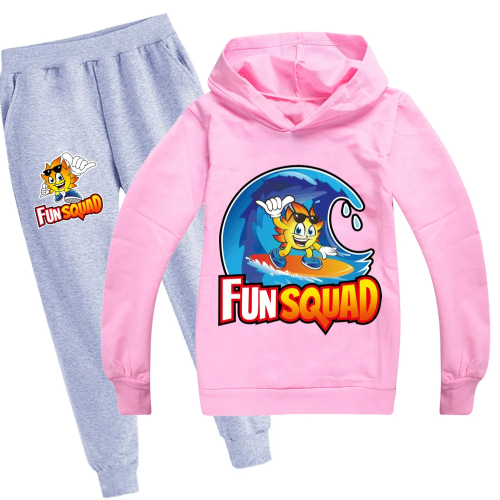 Fashion Autumn Fun Squad game Children's Sweater Cartoon Boys Hoodies Teens Boy Long Sleeve Tshirt+pants suit kids Clothes Set