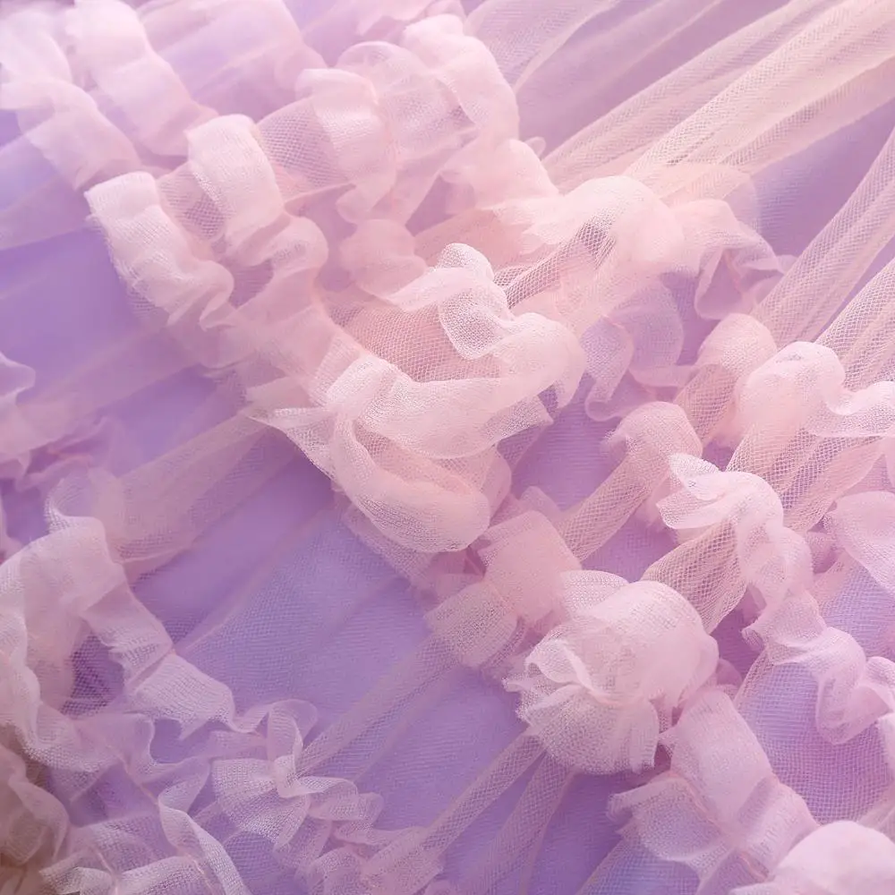 

Summer 2020 Girls Dress Girls Cute Dress Sleeveless O Neck Embroidered Mesh Ruffles Dresses Cute Dress Vestidos 2T-6T