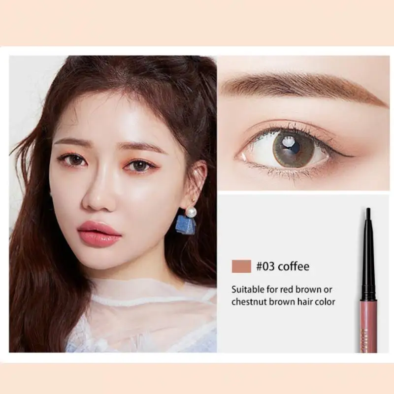 

5colors Fine Eyebrow Pencil With Replacement Waterproof Sweatproof Eyebrow Pen Long Lasting Eye Brow Makeup TSLM1