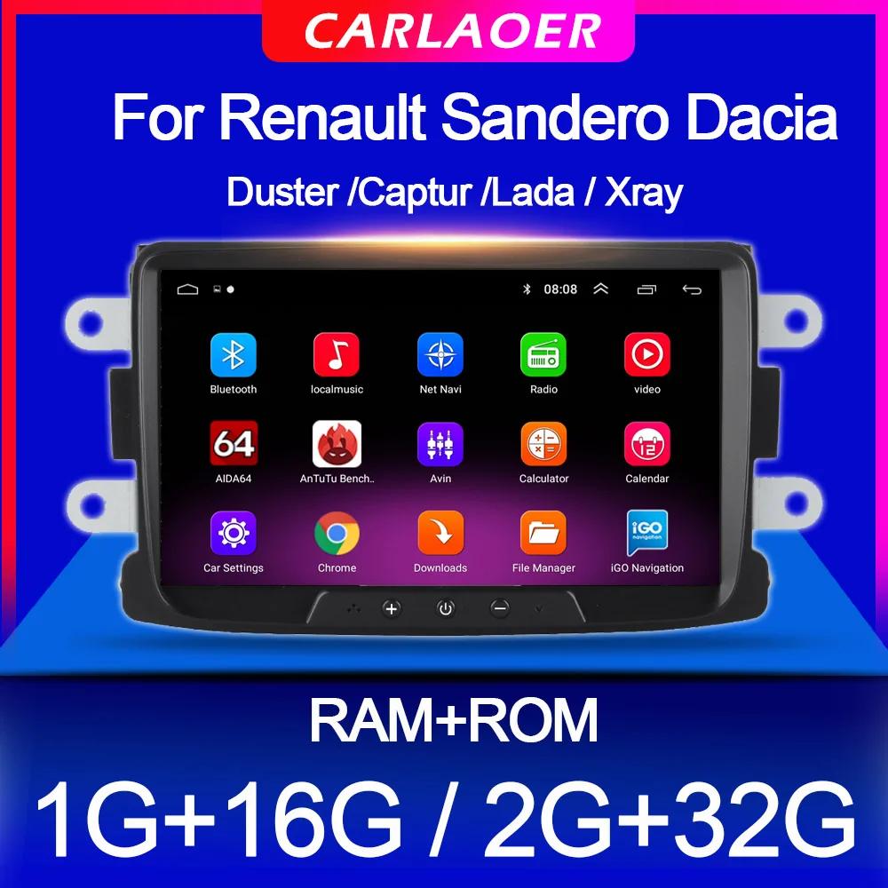 Автомагнитола 2 Din Android для Dacia Sandero Duster Renault Captur Lada Xray Logan навигация GPS Wifi