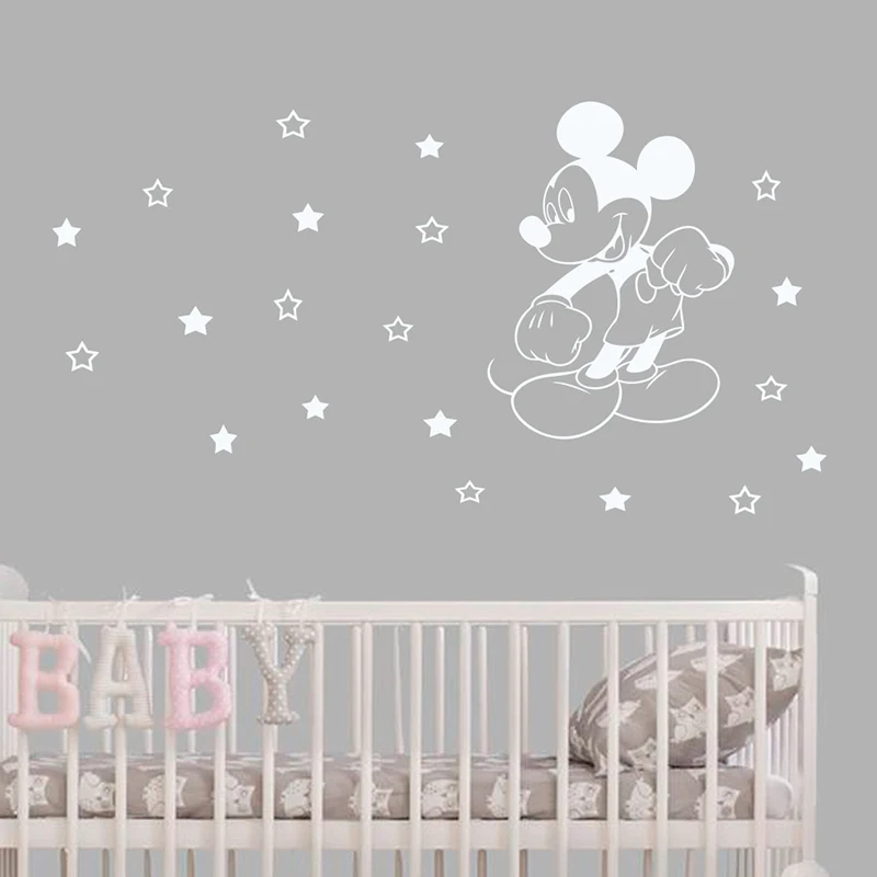 Мультяшные виниловые наклейки на стену с изображением Диснея Микки Мауса Для