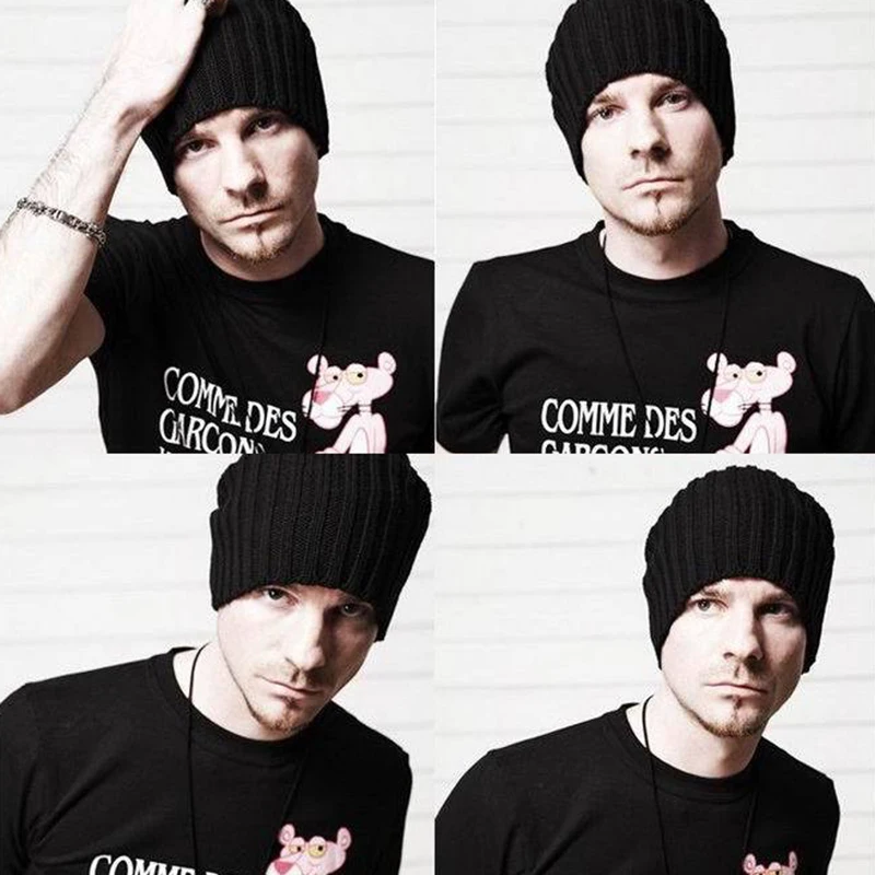 

Hot Sale Winter Casual Hip Hop Beanies Men Knitted Bonnet Hats For Men'sCrochet Warm Cap