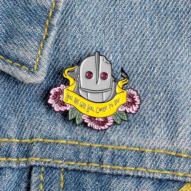Retro Metal Robot Pins Flower Banner Cartoon Enamel Trendy Brooches Badges Bag Clothes Lapel Jewelry Gifts For Friends | Украшения и