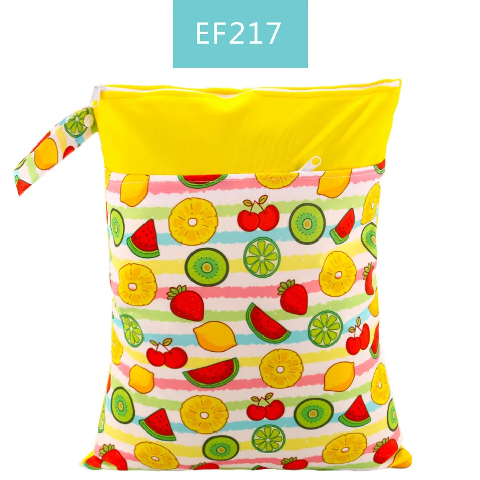 EF217 30x40CM Hylidge печатная водонепроницаемая сумка с двойным карманом для влажных и сухих подгузников многоразовая сумка для закусок тканевые сумки с ручками для мокрого плавания 30*40 см тканевые сэндвич-сумки - Цвет: EF217 30x40CM