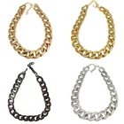 Цепочка на шею для собак, ошейник для питомцев, модная крутая Пластиковая регулируемая позолоченная Посеребренная цепочка для щенков, цепочка для питомца, ожерелье для кошек и собак