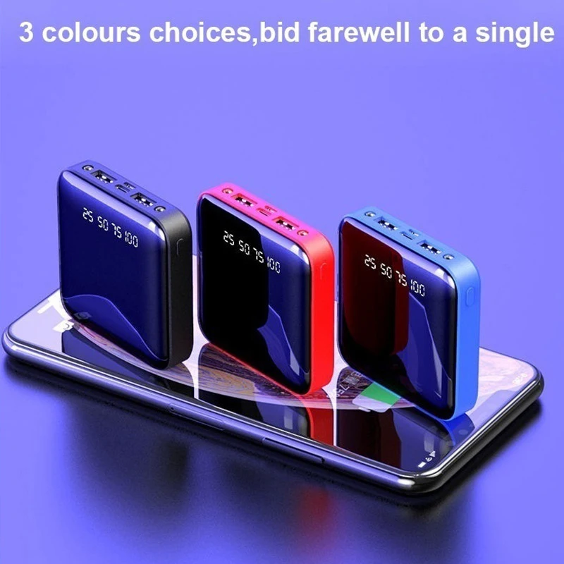 mini power bank 80000mah portable external battery with 2 usb digital display fast charging charger for xiaomi iphone samsung free global shipping