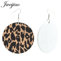 jweijiao tiger leopard pattern drop earring handmade natural hair afro woman girl wooden hiphop earrings jewelry wd271