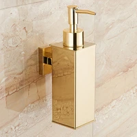 liquid soap dispenser bathroom wall mounted gold stainless steel shower gel detergent shampoo bottle for kitchen hotel home