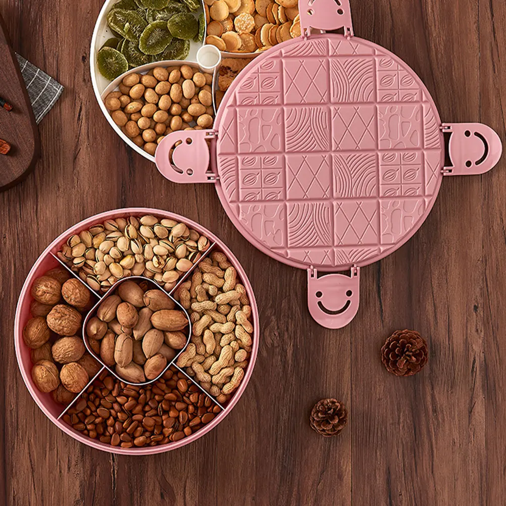 Контейнер для закусок разделенная конфетная тарелка орехов с крышкой коробка