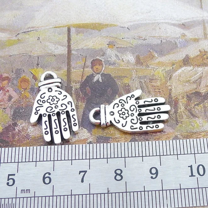 

New Style 5148 25 * 14mm 2.1G Antique Alloy Hand charm pendant ornament Accessories DIY Retro 50pcs/Bag