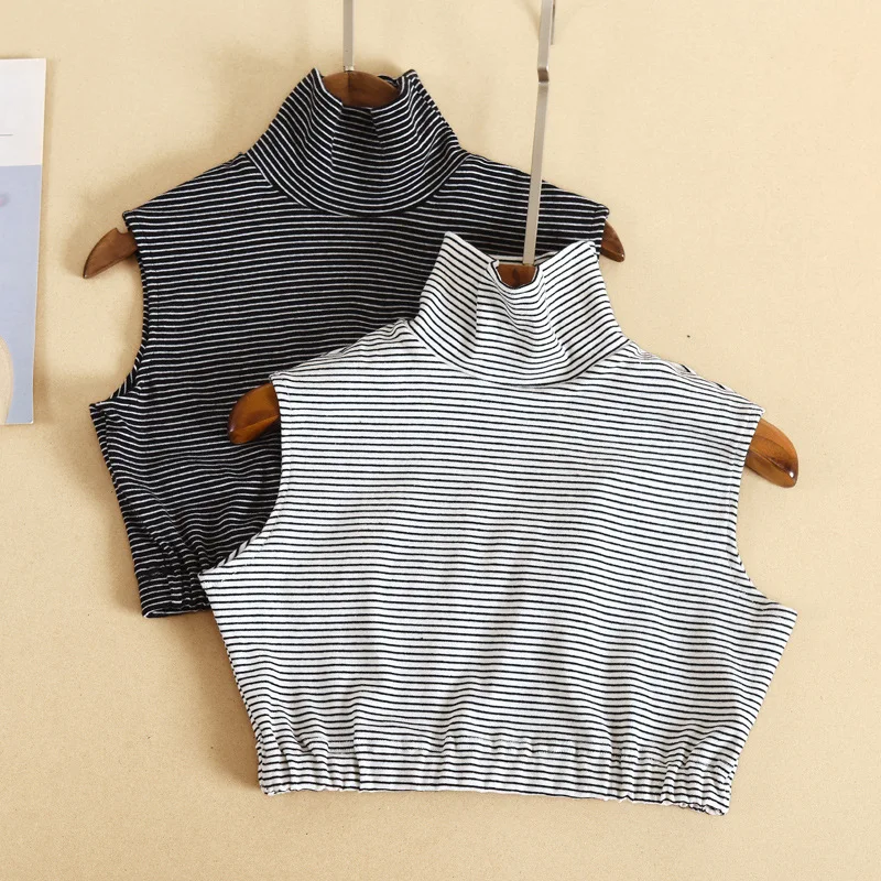 

Женская Девичья водолазка с имитацией воротника, осенне-зимняя ветрозащитная Однотонная рубашка с ложным воротником, Съемный шарф