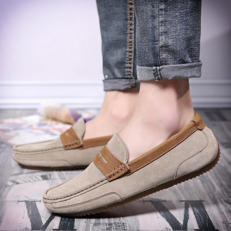 Мужские лоферы из натуральной кожи повседневные Мокасины ручной работы с