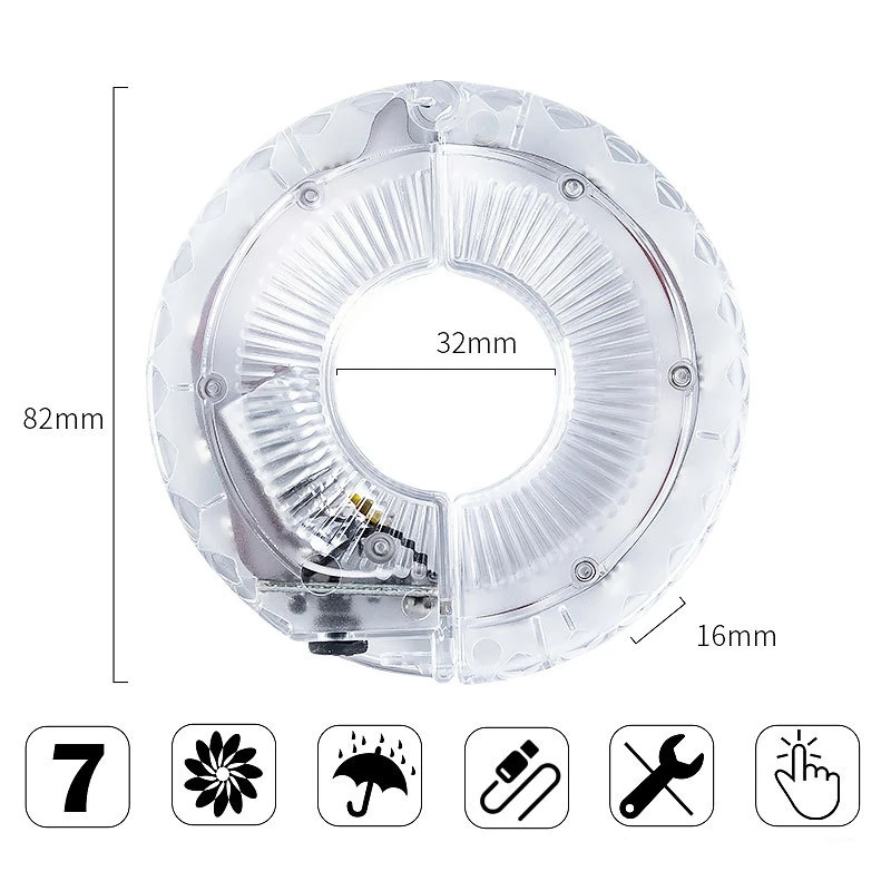 

LED Bicycle Wheel Light Bike Front Rear Hub Lamp with 7 Color 18 Modes Rechargeable Kids Balance Bike Light