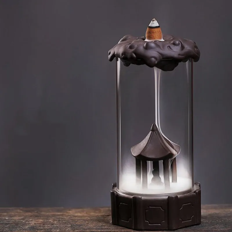 Подставка для благовоний Будды стеклянная крышка внутри ветрозащитный