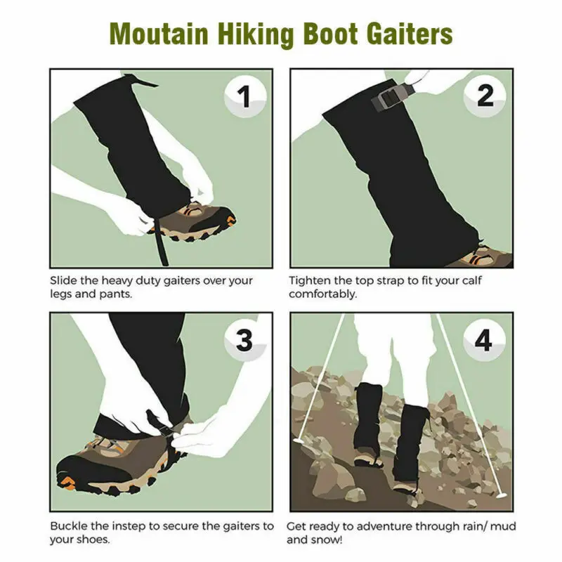 1 пара гетры для спорта на открытом воздухе пешего туризма охоты зимние