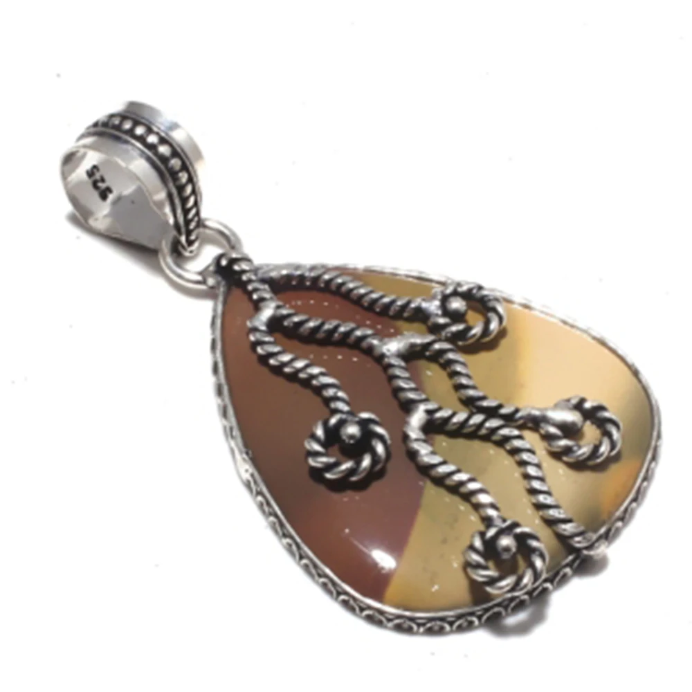 Подлинная серебряная подвеска-яшма Mookaite из меди ручная работа подарок для женщин