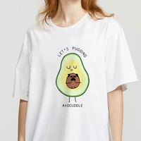 summer cute avocado ladies t shirt funny printed short sleeve t shirt kawaii cartoon graphic tshirts girls tops tees female
