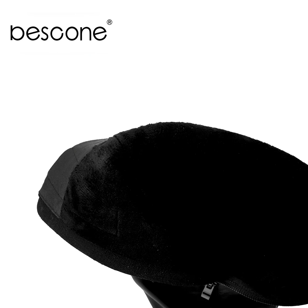 BESCONE/стильные женские ботинки Высококачественная обувь ручной работы из