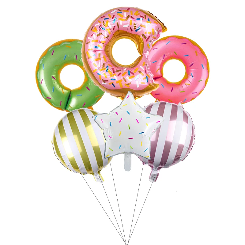 

Donut Party Doughnuts Cake Toppers Glag Banner Spiral Ornament Fruit Cupcake Toppers Kids Happy Birthday Party Decor Supplies