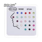 Серьги-шпильки HelloLook из стерлингового серебра 925 пробы для пирсинга, украшения для тела с кристаллами, 24 шт.компл., модные женские серьги для ушей для девочек, 2 мм3 мм