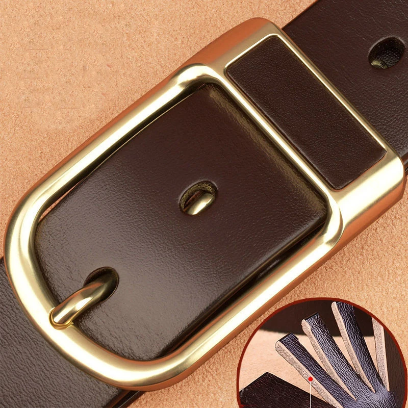 Genuine Leather Luxury Designer Brand Belts For Men Military Tactical Waistbelt Punk Golden Buckle Waistband