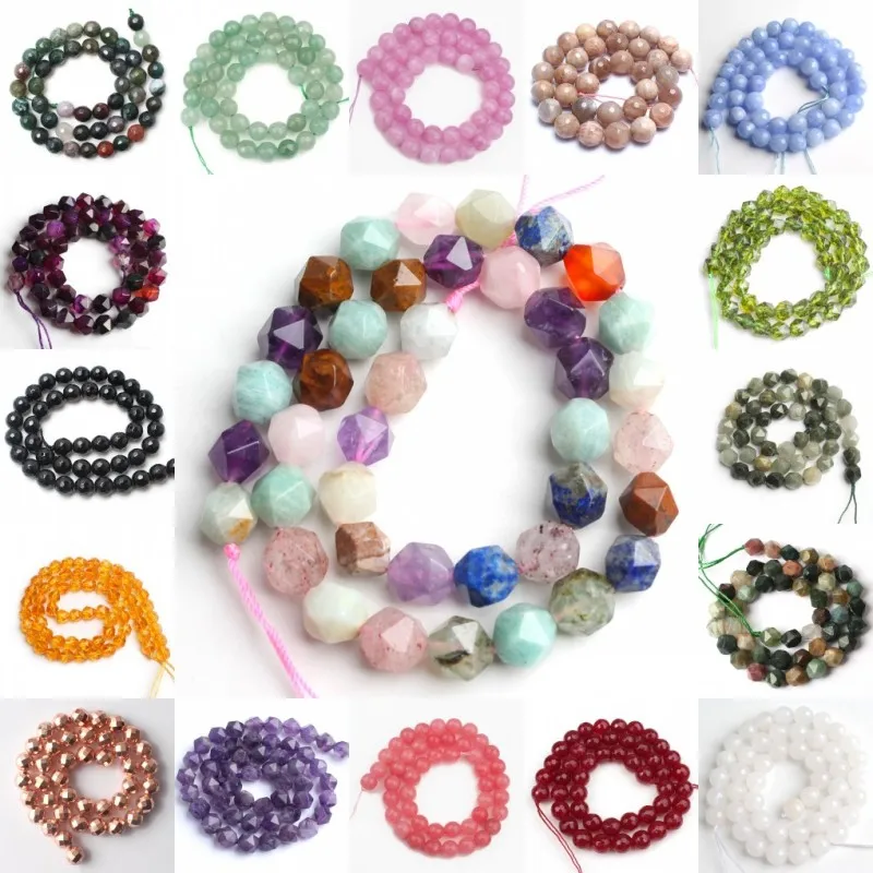 Бусины из натурального нефрита агата гематита кварца солнца 15 дюймов|Бусины| |