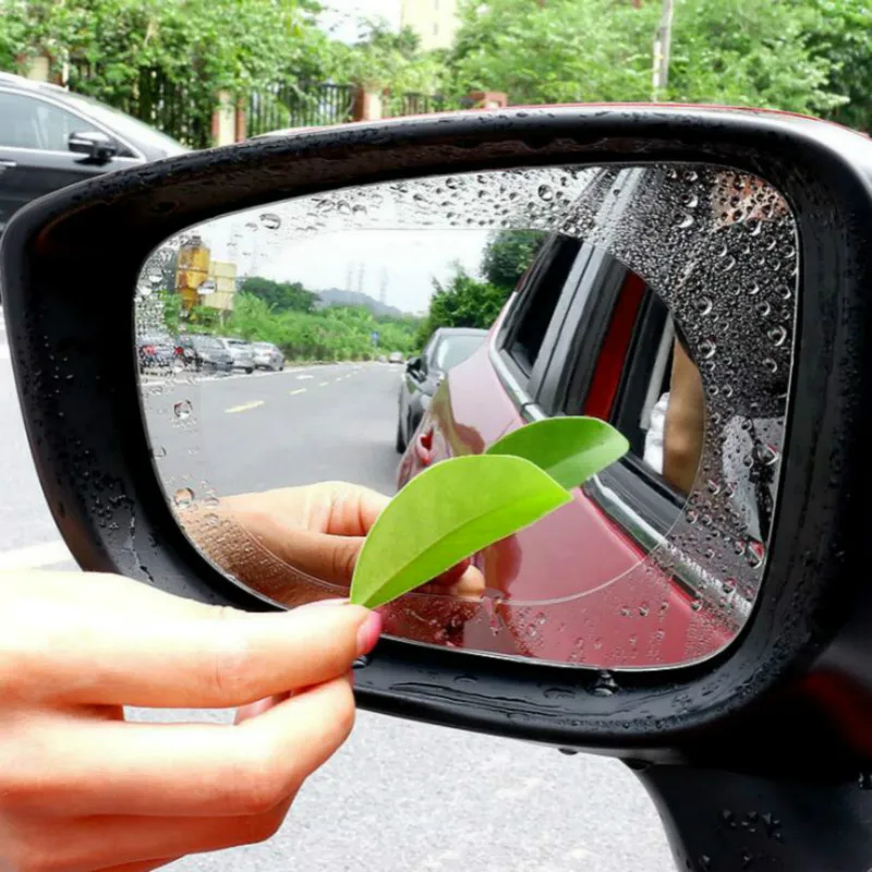 

2pcs Rainproof Car Rearview Mirror Sticker Anti-Fog Protective Film Rain Shield Clear Sight In Rainy Days Car Waterproof Film