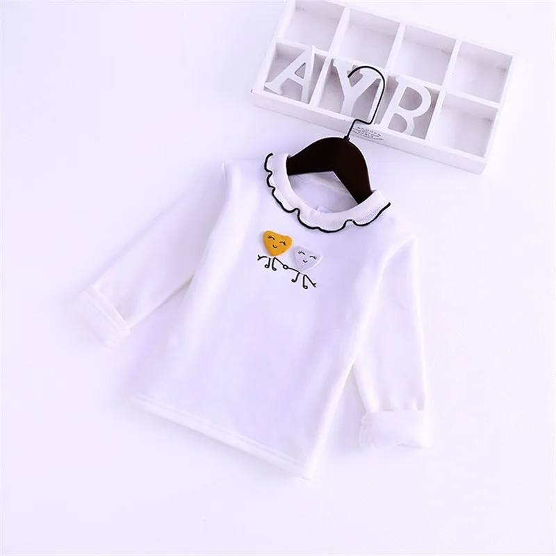 Однотонная универсальная рубашка с длинными рукавами и оборками для маленьких