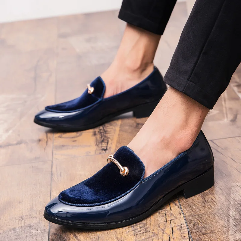 

New Men Loafers Casual Slip on Men Dress Shoes Italian Graceful Wedding Party Shoes Men Moccasins Black Leather Oxfords Shoes