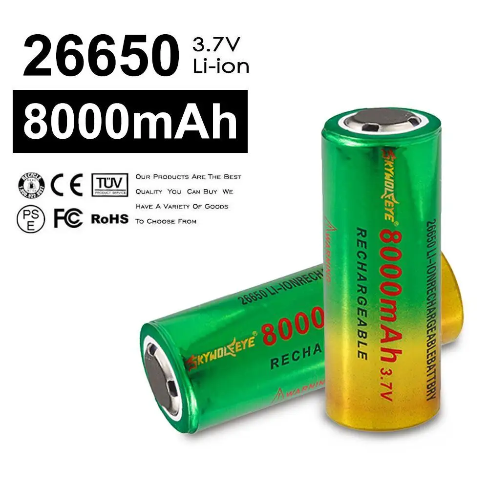 Перезаряжаемая 26650 батарея BRC Li-Ion 8000 Mah 3,7 v батарея 26650 3,7 v 8000mah литий-ионная батарея 26650 аккумуляторная батарея